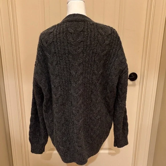 Jenni Kayne Cocoon Gray Cable Knit Cardigan - Picture 2 of 3